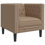 vidaXL Fauteuil Chesterfield cappuccino similicuir
