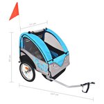vidaXL Remorque de vélo gris et bleu 30 kg