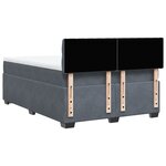 vidaXL Sommier à lattes de lit et matelas Gris foncé 140x200cm Velours