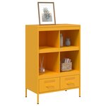 vidaXL Buffet haut jaune moutarde 68x39x101 5 cm acier