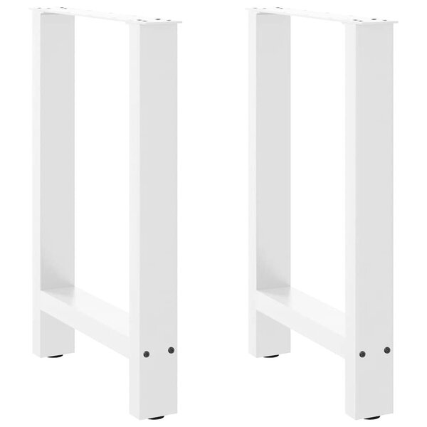 vidaXL Pieds de table à manger Blanc 2 pièces 50 x (72-73) cm Acier
