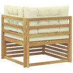 vidaXL Canapé d'angle extérieur Bois d'Acacia Massif Blanc