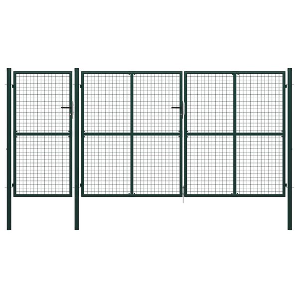 vidaXL Portail de jardin Acier 400 x 150 cm Vert