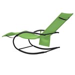 vidaXL Chaises longues à bascule lot de 2 vert acier et textilène