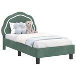 vidaXL Cadre de lit pour tout-petit avec tête de lit Vert Mer Velours