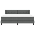 vidaXL Lit ressort avec matelas  gris foncé  180 x 200 cm  tissu