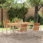 vidaXL Table à manger d'extérieur Marron Bois de teck solide