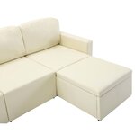vidaXL Canapé-lit modulaire 3 places Crème Similicuir