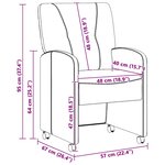 vidaXL Chaises de Salle à Manger avec Roues 2 Pièces Rose 57 x 67 x 95 cm