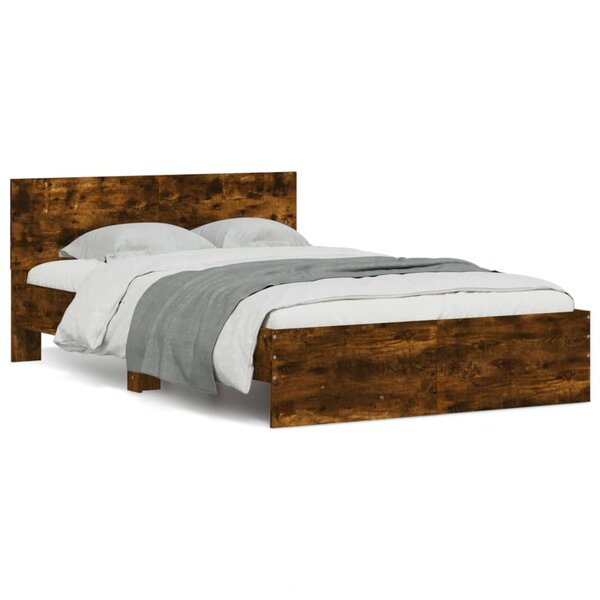 vidaXL Cadre de lit sans matelas chêne fumé 120x200 cm