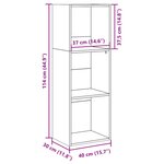 vidaXL Bibliothèque chêne artisanal 40x30x114 cm bois d'ingénierie