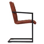 vidaXL Chaises à manger lot de 4 marron cuir véritable