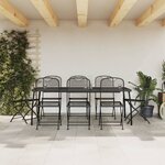 vidaXL Ensemble à manger de jardin 9 Pièces anthracite métal maille