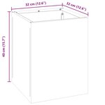 vidaXL Cache-pot de jardin Argenté 50 x 32 x 40 cm Acier galvanisé