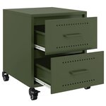 vidaXL Table de chevet vert olive 36x39x43 5 cm acier