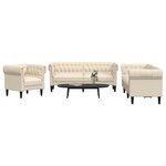 vidaXL Ensemble de canapés 3 Pièces crème tissu