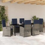 vidaXL Ensemble de salle à manger pour jardin 7 Pièces Gris polyrotin