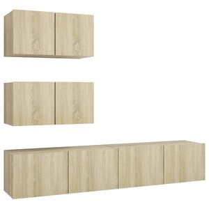 vidaXL Ensemble de meubles TV 4 Pièces Chêne sonoma Bois d'ingénierie