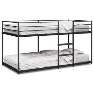 vidaXL Lit superposé sans matelas noir 100x200 cm acier