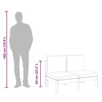 vidaXL Canapé de jardin sans accoudoirs coussins 2 places bois acacia