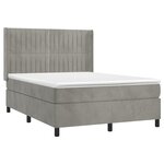 vidaXL Sommier à lattes de lit matelas et LED Gris clair 140x200 cm