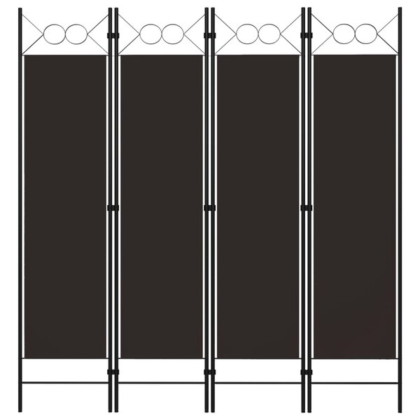 vidaXL Cloison de séparation 4 panneaux Marron 160 x 180 cm