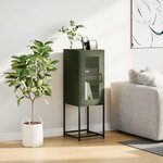 vidaXL Buffet vert olive 36x39x107 cm acier laminé à froid