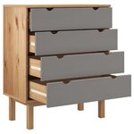 vidaXL Commode OTTA Marron et gris 76 5x39 5x90 cm Bois de pin massif