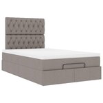 vidaXL Cadre de lit ottoman avec matelas taupe 120x200 cm tissu