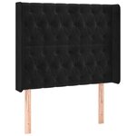 vidaXL Tête de lit avec oreilles Noir 93x16x118/128 cm Velours