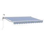 vidaXL Auvent rétractable électrique Bleu et Blanc 3 x 2 5 m
