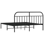 vidaXL Cadre de lit métal avec tête de lit noir 183x213 cm