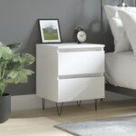 vidaXL Table de chevet Blanc 40x35x50 cm Bois d’ingénierie