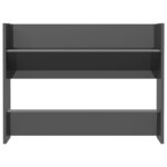 vidaXL Armoire à chaussures murale gris brillant bois d'ingénierie