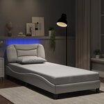 vidaXL Cadre de lit avec LED sans matelas blanc 90x200 cm