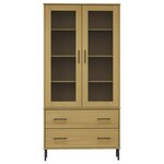 vidaXL Bibliothèque avec pieds en métal Marron 85x35x172 5cm Bois OSLO