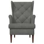 vidaXL Fauteuil Gris foncé Velours