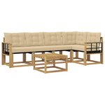 vidaXL Ensemble de canapés d'extérieur 6 pc Blanc et Beige