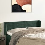 vidaXL Tête de lit avec oreilles Vert foncé 147x16x78/88 cm Velours