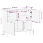 vidaXL Buffet 80x33 5x75 cm bois de manguier brut massif