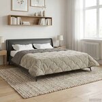 vidaXL Duvet d'été simple Matelassé Gris clair 200 x 240 cm