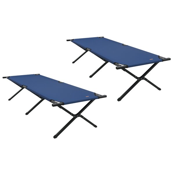 vidaXL Lit de Soleil Pliant 2 Pièces avec Sac de Transport Bleu en Tissu Oxford 600D