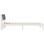 vidaXL Cadre de lit Blanc et gris clair 90 x 190 cm Bois massif en pin