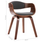 vidaXL Chaises à manger lot de 6 bois courbé et tissu gris