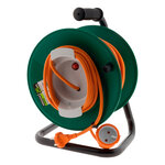 Enrouleur jardin étanche IP44 câble orange 2x1 5 mm² 22+3m avec prise 16A 2P+Terre à clapet & coupe circuit - Zenitech