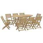 vidaXL Ensemble à manger de jardin 9 Pièces bois d'acacia solide