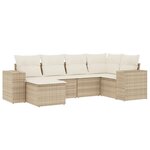 vidaXL Salon de jardin avec coussins 6 Pièces beige résine tressée