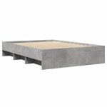 vidaXL Cadre de lit gris béton 135x190 cm bois d'ingénierie