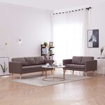 vidaXL Ensemble de canapé 2 Pièces tissu taupe