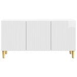 vidaXL Meuble TV Blanc brillant 99 x 34 5 x 50 cm Bois d'ingénierie